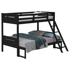 Littleton Black Twin / Full Bunk Bed - furniture place usa