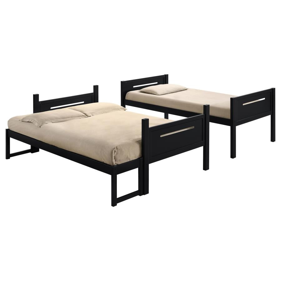 Littleton Black Twin / Full Bunk Bed - furniture place usa