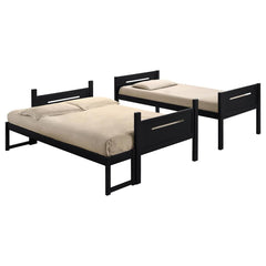 Littleton Black Twin / Full Bunk Bed - furniture place usa