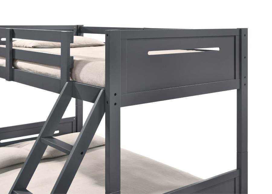 Littleton Grey Twin / Full Bunk Bed - furniture place usa