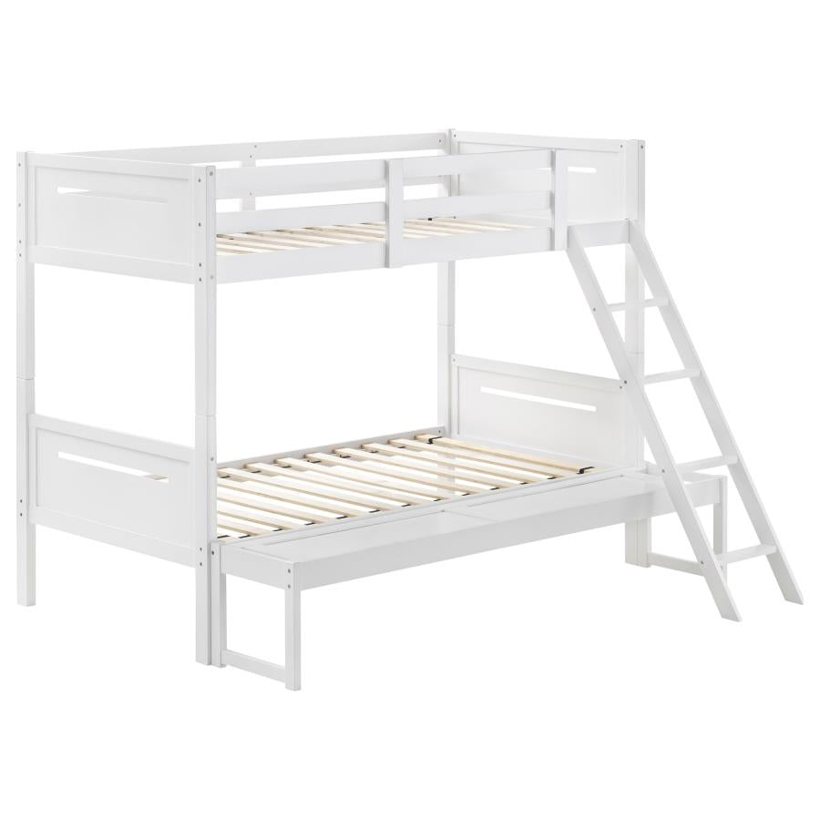Littleton White Twin / Full Bunk Bed - furniture place usa