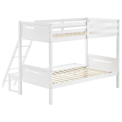 Littleton White Twin / Full Bunk Bed - furniture place usa