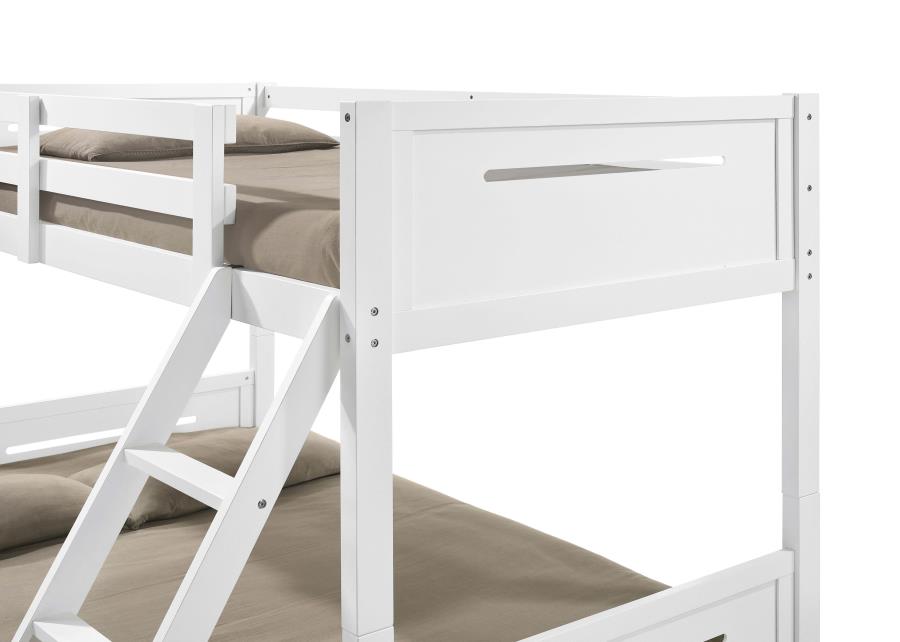 Littleton White Twin / Full Bunk Bed - furniture place usa