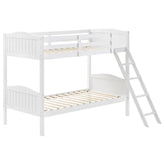 Arlo White Twin / Twin Bunk Bed - furniture place usa
