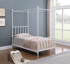 Betony White Twin Canopy Bed - furniture place usa