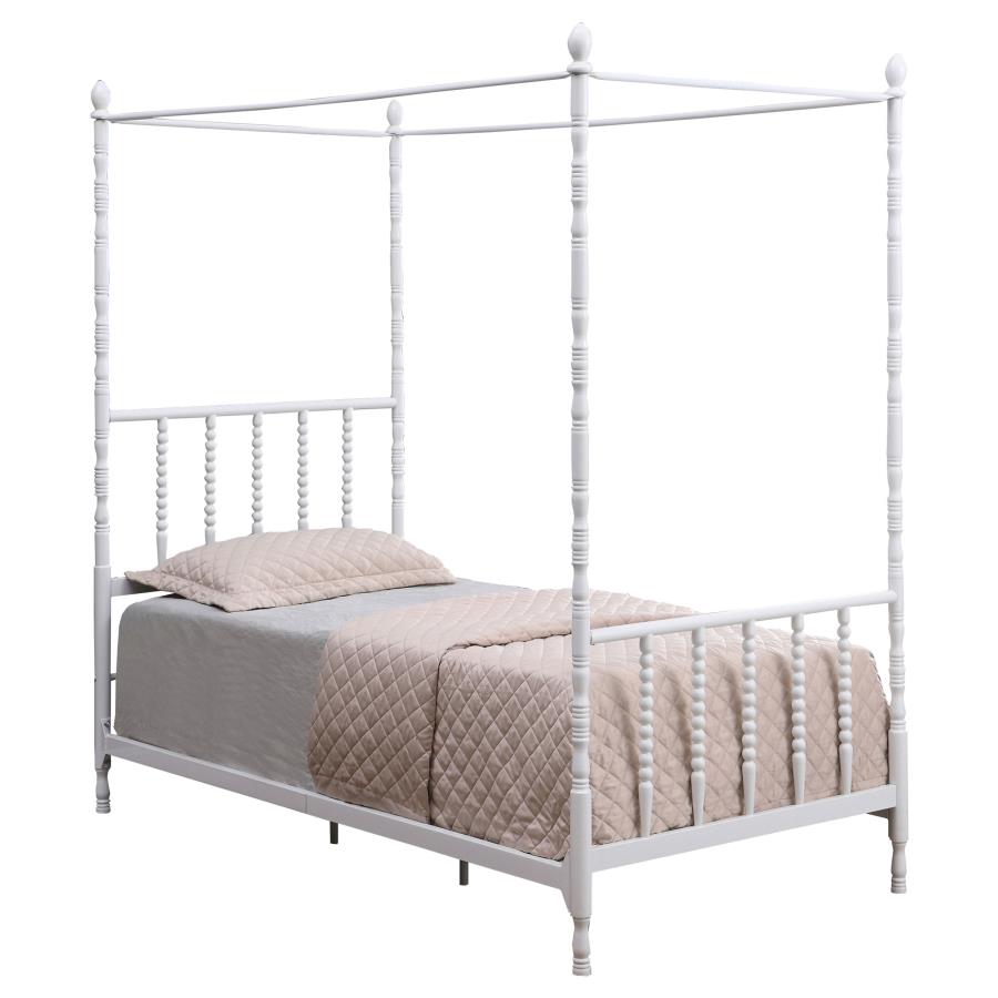 Betony White Twin Canopy Bed - furniture place usa
