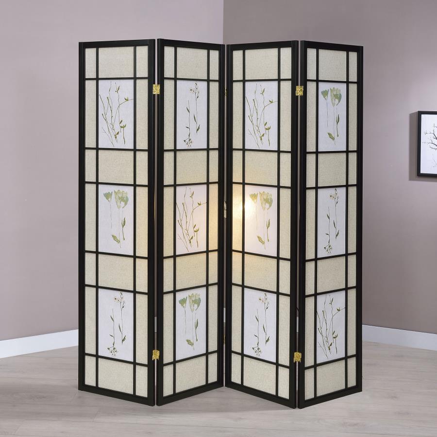 Catabella Black 4 Panel Room Divider - furniture place usa
