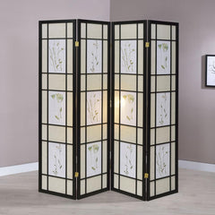 Catabella Black 4 Panel Room Divider - furniture place usa