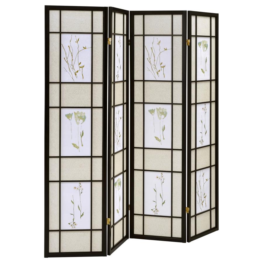 Catabella Black 4 Panel Room Divider - furniture place usa
