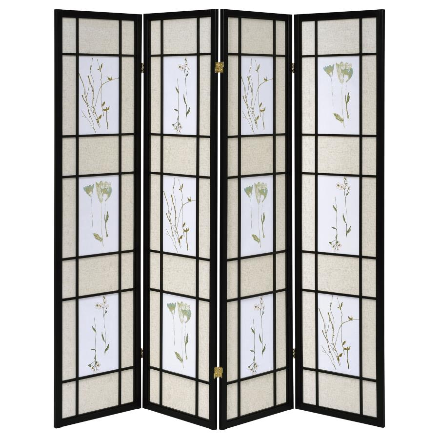 Catabella Black 4 Panel Room Divider - furniture place usa