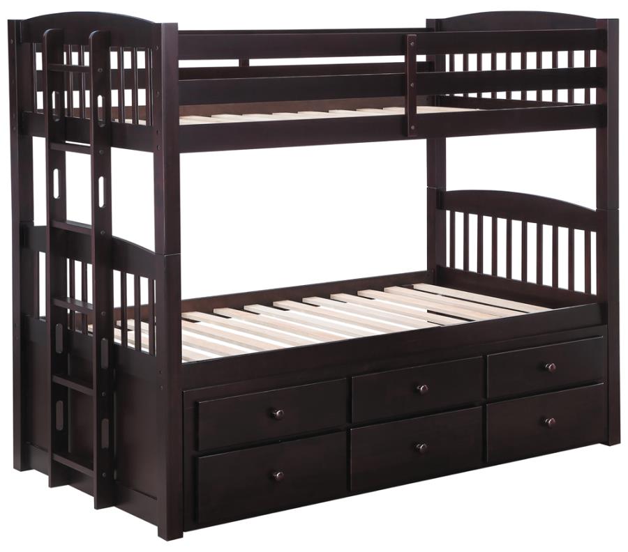 Kensington Brown Twin / Twin Bunk Bed - furniture place usa