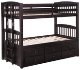 Kensington Brown Twin / Twin Bunk Bed - furniture place usa