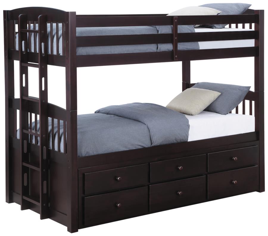 Kensington Brown Twin / Twin Bunk Bed - furniture place usa