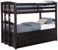 Kensington Brown Twin / Twin Bunk Bed - furniture place usa