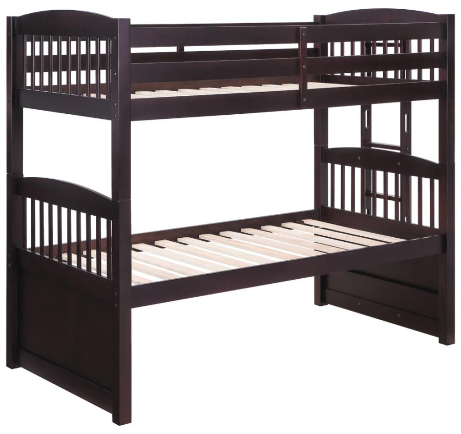 Kensington Brown Twin / Twin Bunk Bed - furniture place usa