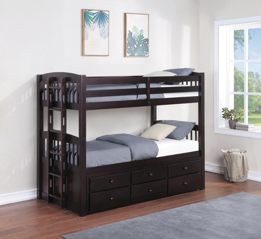 Kensington Brown Twin / Twin Bunk Bed - furniture place usa