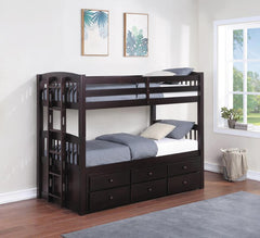 Kensington Brown Twin / Twin Bunk Bed - furniture place usa