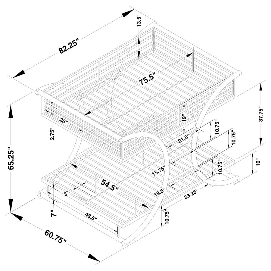 Stephan Grey Full / Full Bunk Bed - furniture place usa