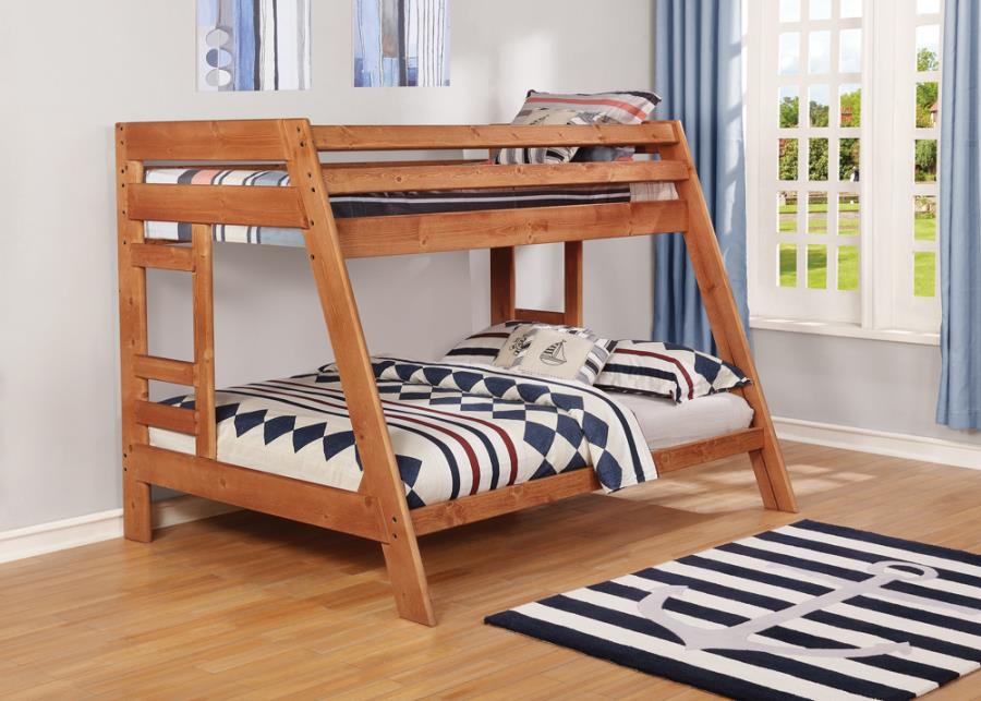 Wrangle Hill Brown Twin / Full Bunk Bed - furniture place usa