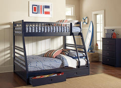 Ashton Blue Twin / Full Bunk Bed - furniture place usa