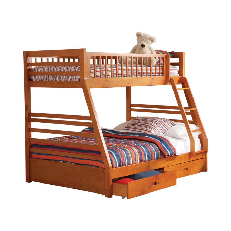 Ashton Brown Twin / Full Bunk Bed - furniture place usa