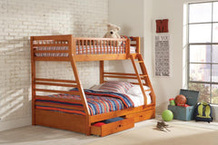 Ashton Brown Twin / Full Bunk Bed - furniture place usa