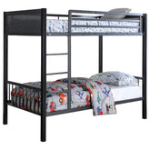 Meyers Black Twin / Twin Bunk Bed - furniture place usa