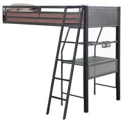 Meyers Black Twin / Full / Twin Triple Bunk Bed - furniture place usa