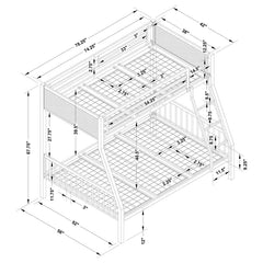 Meyers Black Twin / Full Bunk Bed - furniture place usa
