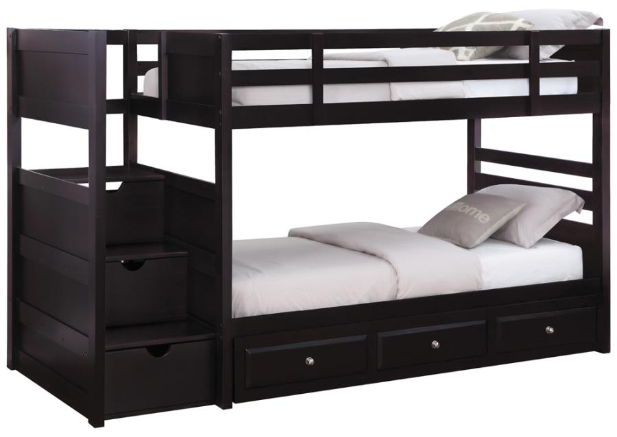 Elliott Brown Twin / Twin Bunk Bed - furniture place usa