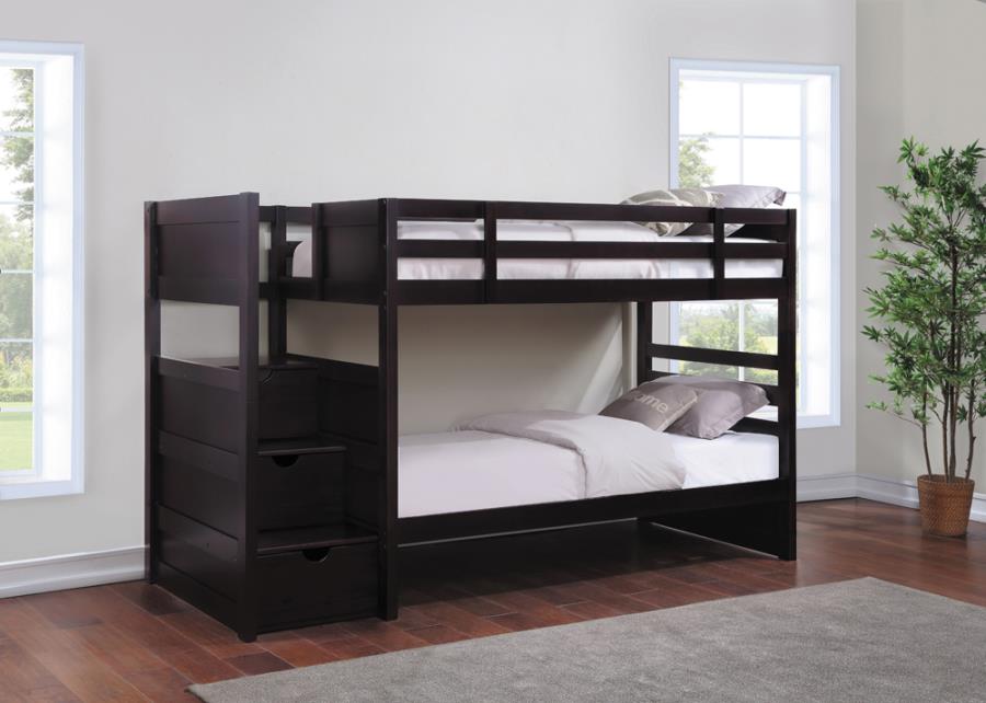 Elliott Brown Twin / Twin Bunk Bed - furniture place usa