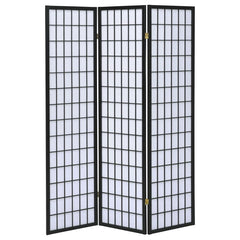 Carrie Black 3 Panel Room Divider - furniture place usa