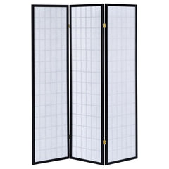 Carrie Black 3 Panel Room Divider - furniture place usa