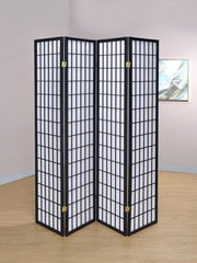 Roberto Black 4 Panel Room Divider - furniture place usa