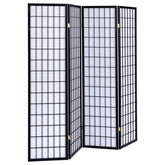 Roberto Black 4 Panel Room Divider - furniture place usa