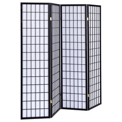 Roberto Black 4 Panel Room Divider - furniture place usa