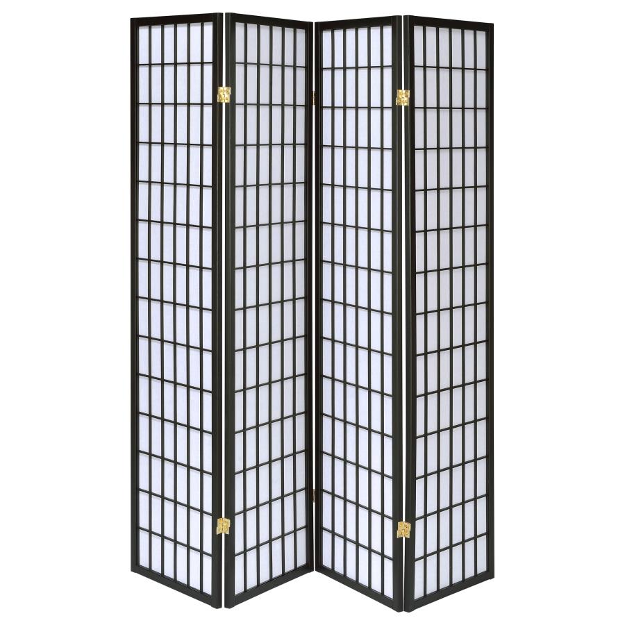 Roberto Black 4 Panel Room Divider - furniture place usa