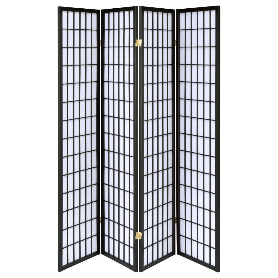 Roberto Black 4 Panel Room Divider - furniture place usa