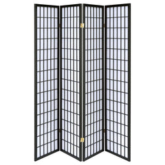 Roberto Black 4 Panel Room Divider - furniture place usa