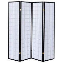 Roberto Black 4 Panel Room Divider - furniture place usa
