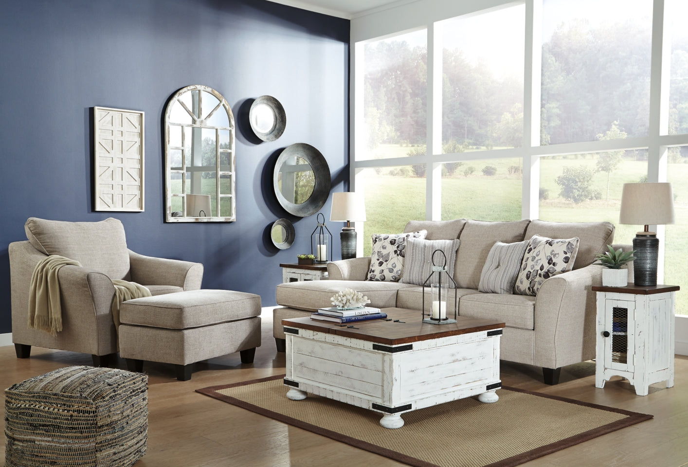 Abney Sofa Chaise, Chair, and Ottoman - furniture place usa