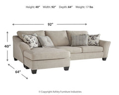 Abney Sofa Chaise Sleeper - furniture place usa
