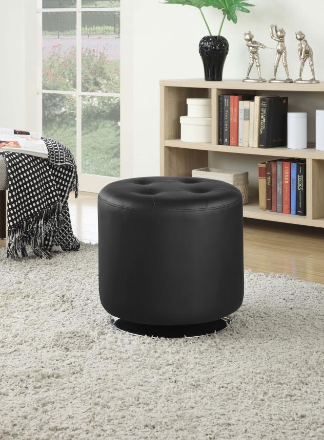 Bowman Black Accent Stool - furniture place usa