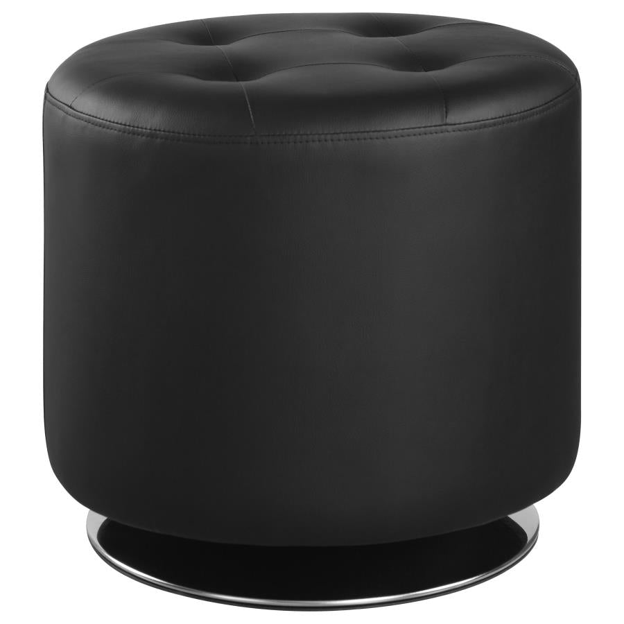Bowman Black Accent Stool - furniture place usa