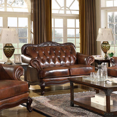 Victoria Brown Loveseat - furniture place usa