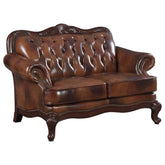 Victoria Brown Loveseat - furniture place usa