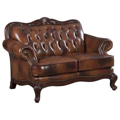 Victoria Brown Loveseat - furniture place usa