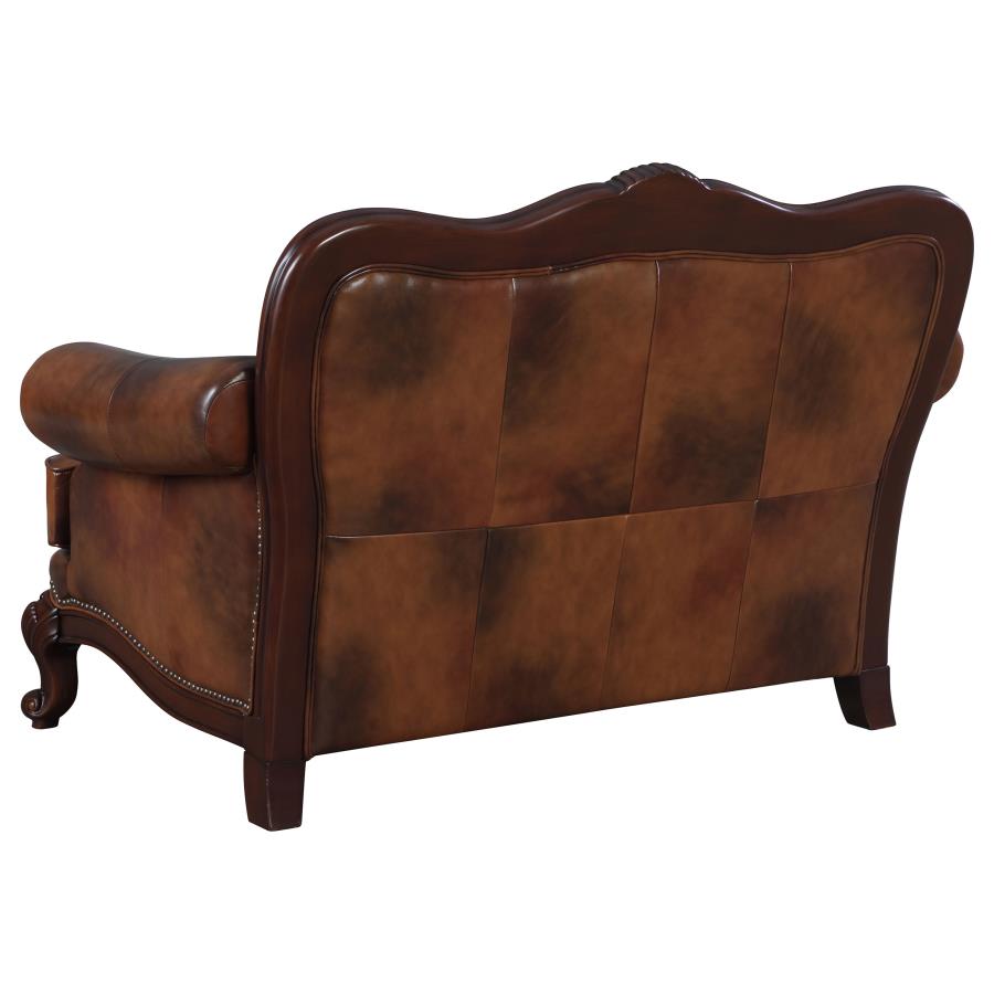 Victoria Brown Loveseat - furniture place usa