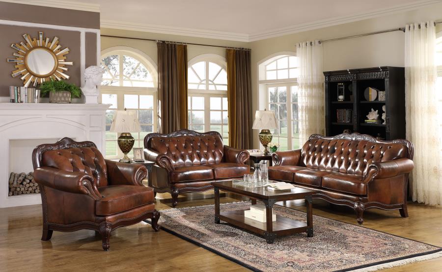 Victoria Brown Loveseat - furniture place usa