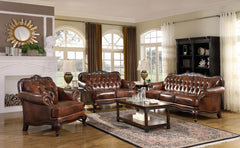 Victoria Brown Loveseat - furniture place usa
